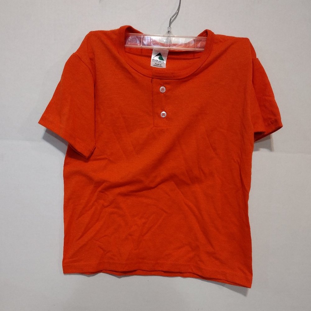 ORANGE TWO BUTTON TEE SHIRT BOYS YOUTH SMALL 012